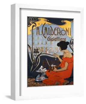 Advertising Poster for Calderoni Jewelers in Milan-Adolfo Hohenstein-Framed Giclee Print
