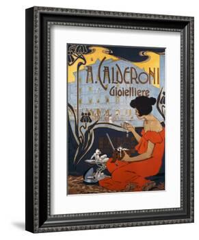 Advertising Poster for Calderoni Jewelers in Milan-Adolfo Hohenstein-Framed Giclee Print