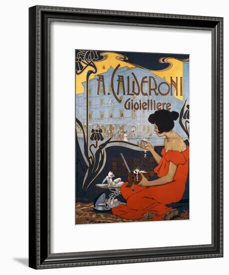 Advertising Poster for Calderoni Jewelers in Milan-Adolfo Hohenstein-Framed Giclee Print