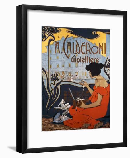 Advertising Poster for Calderoni Jewelers in Milan-Adolfo Hohenstein-Framed Giclee Print