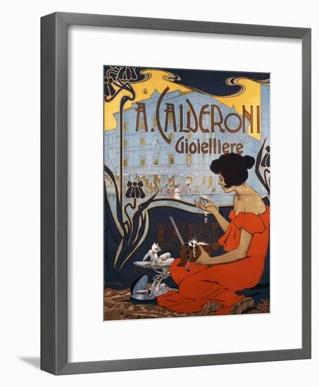 Advertising Poster for Calderoni Jewelers in Milan-Adolfo Hohenstein-Framed Giclee Print