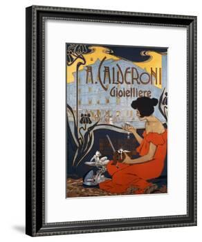 Advertising Poster for Calderoni Jewelers in Milan-Adolfo Hohenstein-Framed Giclee Print