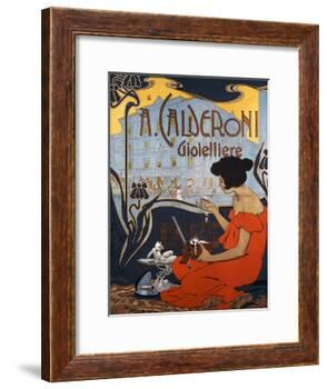 Advertising Poster for Calderoni Jewelers in Milan-Adolfo Hohenstein-Framed Giclee Print