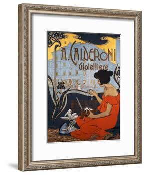 Advertising Poster for Calderoni Jewelers in Milan-Adolfo Hohenstein-Framed Giclee Print