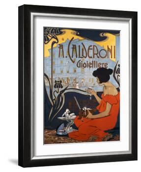 Advertising Poster for Calderoni Jewelers in Milan-Adolfo Hohenstein-Framed Giclee Print