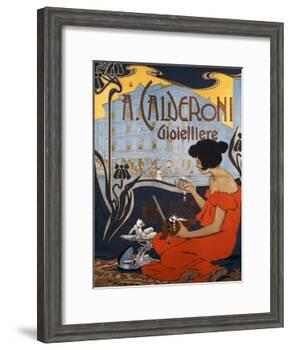 Advertising Poster for Calderoni Jewelers in Milan-Adolfo Hohenstein-Framed Giclee Print