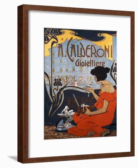 Advertising Poster for Calderoni Jewelers in Milan-Adolfo Hohenstein-Framed Giclee Print