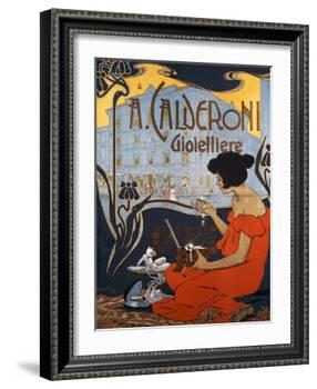 Advertising Poster for Calderoni Jewelers in Milan-Adolfo Hohenstein-Framed Giclee Print