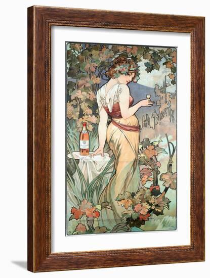 Advertising Poster for Cognac Bisquit, Dubouche, 1899-Alphonse Marie Mucha-Framed Giclee Print