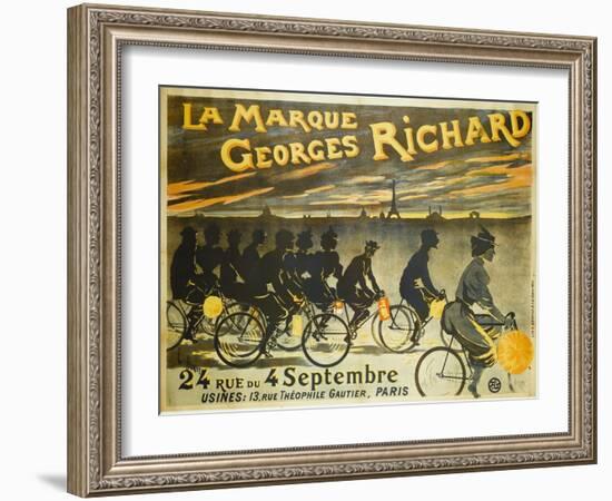 Advertising Poster for Georges Richard Bicycles, 24 Rue Du 4 Septembre-Jean Léonce Burret-Framed Giclee Print