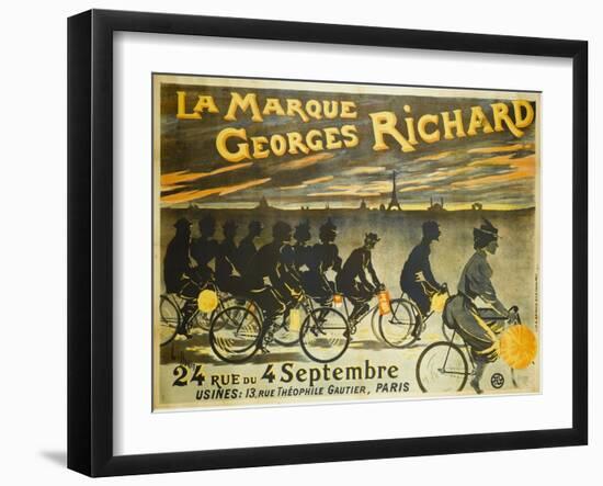 Advertising Poster for Georges Richard Bicycles, 24 Rue Du 4 Septembre-Jean Léonce Burret-Framed Giclee Print