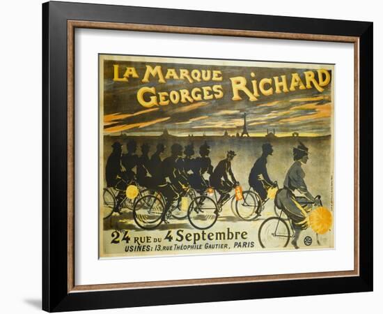 Advertising Poster for Georges Richard Bicycles, 24 Rue Du 4 Septembre-Jean Léonce Burret-Framed Giclee Print