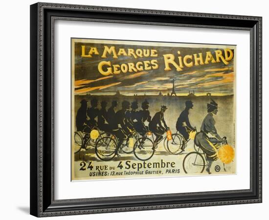 Advertising Poster for Georges Richard Bicycles, 24 Rue Du 4 Septembre-Jean Léonce Burret-Framed Giclee Print