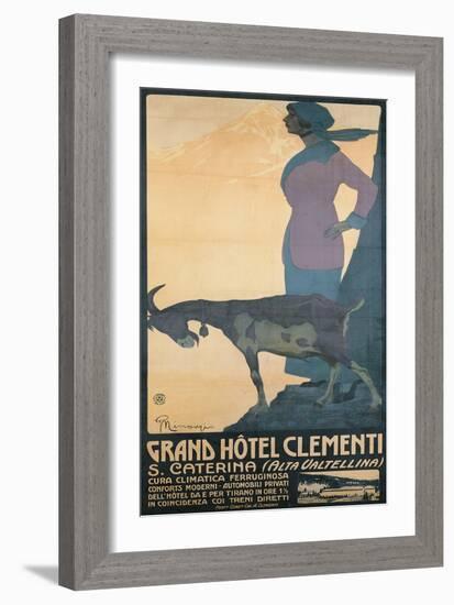 Advertising Poster for "Grand Hotel Clementi" (S. Caterina - Alta Valtellina)-null-Framed Giclee Print