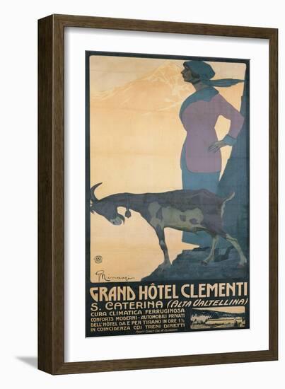 Advertising Poster for "Grand Hotel Clementi" (S. Caterina - Alta Valtellina)-null-Framed Giclee Print