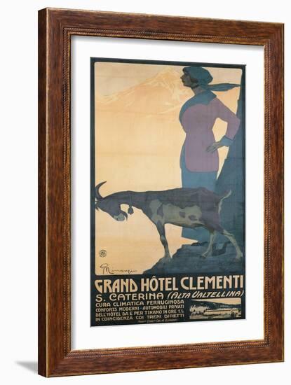 Advertising Poster for "Grand Hotel Clementi" (S. Caterina - Alta Valtellina)-null-Framed Giclee Print