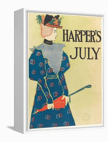 Advertising Poster for Harper's New Monthly Magazine, July 1896, Pub. 1896 (Colour Lithograph)-Edward Penfield-Framed Premier Image Canvas