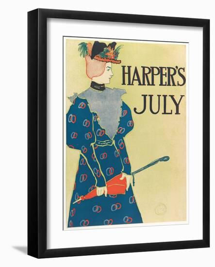 Advertising Poster for Harper's New Monthly Magazine, July 1896, Pub. 1896 (Colour Lithograph)-Edward Penfield-Framed Giclee Print