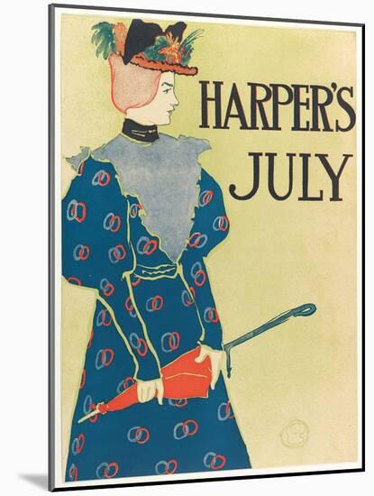 Advertising Poster for Harper's New Monthly Magazine, July 1896, Pub. 1896 (Colour Lithograph)-Edward Penfield-Mounted Giclee Print