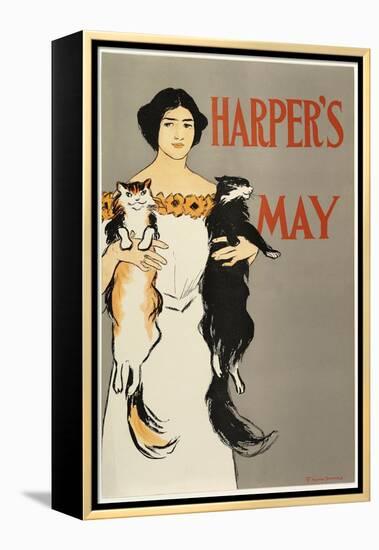 Advertising Poster for Harper's New Monthly Magazine, May 1896, Pub. 1896 (Colour Lithograph)-Edward Penfield-Framed Premier Image Canvas