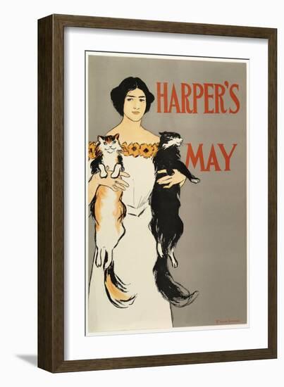 Advertising Poster for Harper's New Monthly Magazine, May 1896, Pub. 1896 (Colour Lithograph)-Edward Penfield-Framed Giclee Print