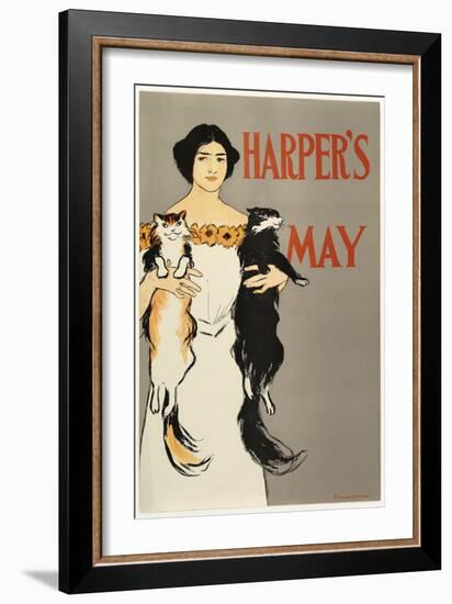 Advertising Poster for Harper's New Monthly Magazine, May 1896, Pub. 1896 (Colour Lithograph)-Edward Penfield-Framed Giclee Print