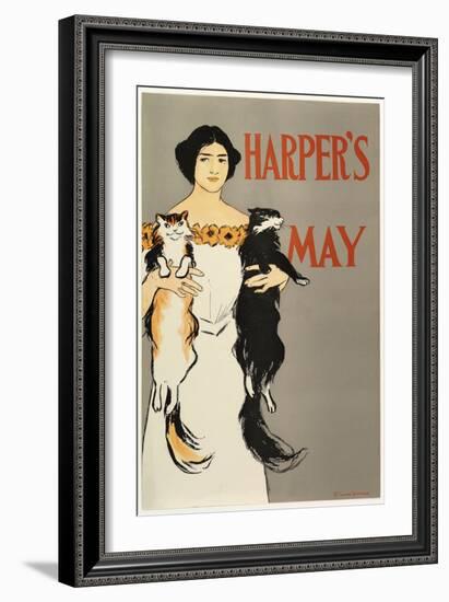 Advertising Poster for Harper's New Monthly Magazine, May 1896, Pub. 1896 (Colour Lithograph)-Edward Penfield-Framed Giclee Print