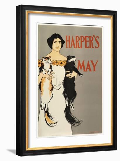 Advertising Poster for Harper's New Monthly Magazine, May 1896, Pub. 1896 (Colour Lithograph)-Edward Penfield-Framed Giclee Print