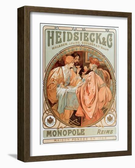 Advertising Poster for Heidsieck Champagne Company (Lithography, 1901)-Alphonse Marie Mucha-Framed Giclee Print