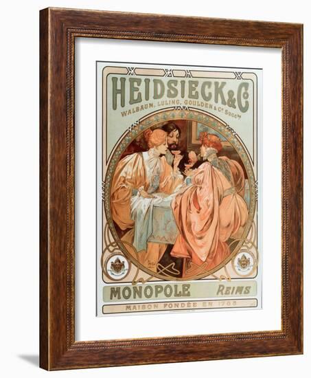 Advertising Poster for Heidsieck Champagne Company (Lithography, 1901)-Alphonse Marie Mucha-Framed Giclee Print