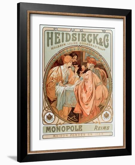 Advertising Poster for Heidsieck Champagne Company (Lithography, 1901)-Alphonse Marie Mucha-Framed Giclee Print