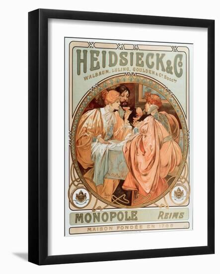 Advertising Poster for Heidsieck Champagne Company (Lithography, 1901)-Alphonse Marie Mucha-Framed Giclee Print