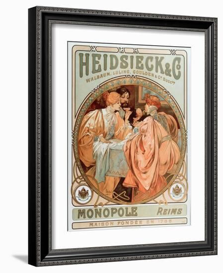 Advertising Poster for Heidsieck Champagne Company (Lithography, 1901)-Alphonse Marie Mucha-Framed Giclee Print