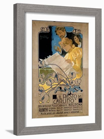 Advertising Poster for “Il Resto Del Carlino”, 1898-Adolfo Hohenstein-Framed Giclee Print