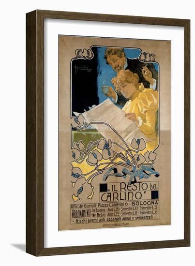 Advertising Poster for “Il Resto Del Carlino”, 1898-Adolfo Hohenstein-Framed Giclee Print