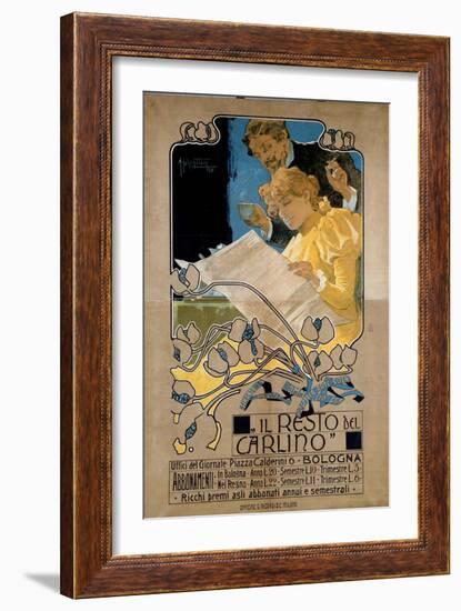 Advertising Poster for “Il Resto Del Carlino”, 1898-Adolfo Hohenstein-Framed Giclee Print