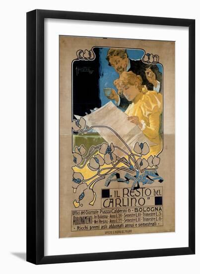 Advertising Poster for “Il Resto Del Carlino”, 1898-Adolfo Hohenstein-Framed Giclee Print