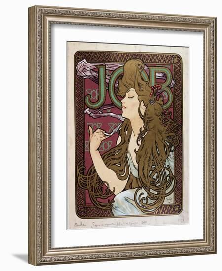 Advertising Poster for “Job Cigarette Paper” by Mucha, 1898.-Alphonse Marie Mucha-Framed Giclee Print