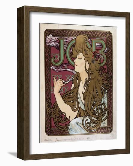 Advertising Poster for “Job Cigarette Paper” by Mucha, 1898.-Alphonse Marie Mucha-Framed Giclee Print