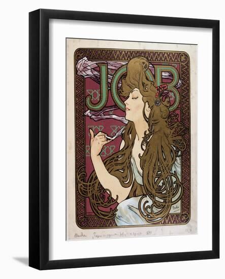 Advertising Poster for “Job Cigarette Paper” by Mucha, 1898.-Alphonse Marie Mucha-Framed Giclee Print