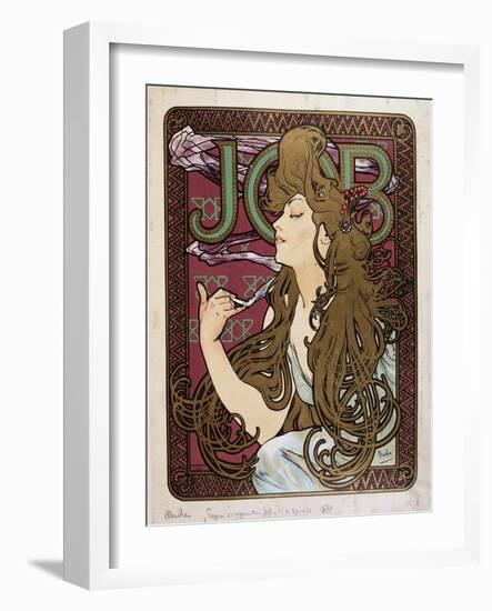 Advertising Poster for “Job Cigarette Paper” by Mucha, 1898.-Alphonse Marie Mucha-Framed Giclee Print