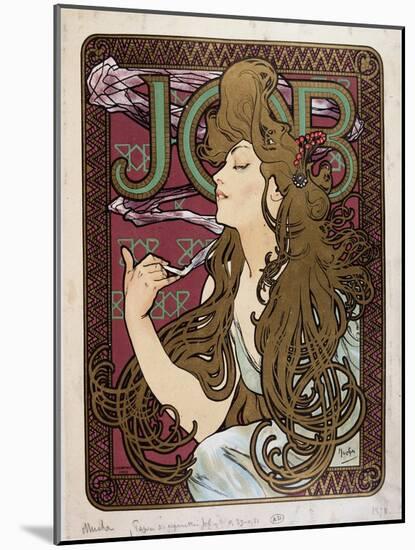 Advertising Poster for “Job Cigarette Paper” by Mucha, 1898.-Alphonse Marie Mucha-Mounted Giclee Print
