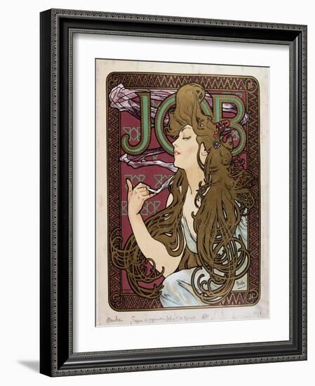 Advertising Poster for “Job Cigarette Paper” by Mucha, 1898.-Alphonse Marie Mucha-Framed Giclee Print