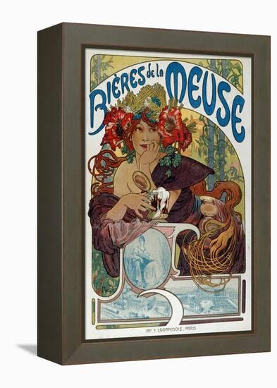 Advertising Poster for “” Les Bieres De La Meuse”” Illustrated by Alphonse Mucha (1860-1939) 1898 P-Alphonse Marie Mucha-Framed Premier Image Canvas