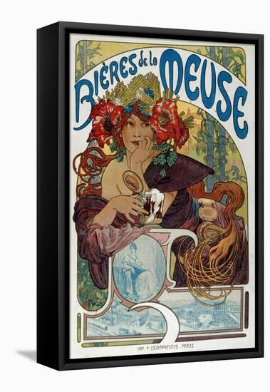 Advertising Poster for “” Les Bieres De La Meuse”” Illustrated by Alphonse Mucha (1860-1939) 1898 P-Alphonse Marie Mucha-Framed Premier Image Canvas