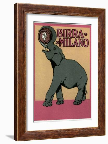 Advertising poster for Milano beer illustrated by Franz Laskoff (1869-1921)-Franz Laskoff-Framed Giclee Print