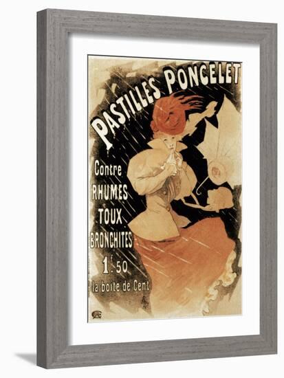 Advertising Poster for Pastilles Poncelet, a Cold and Bronchitis Remedy, 1896-Jules Chéret-Framed Giclee Print