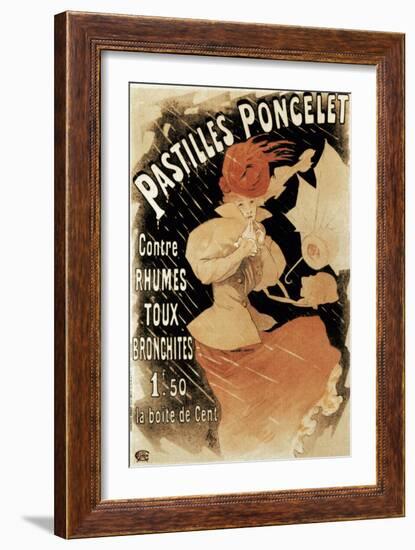Advertising Poster for Pastilles Poncelet, a Cold and Bronchitis Remedy, 1896-Jules Chéret-Framed Giclee Print
