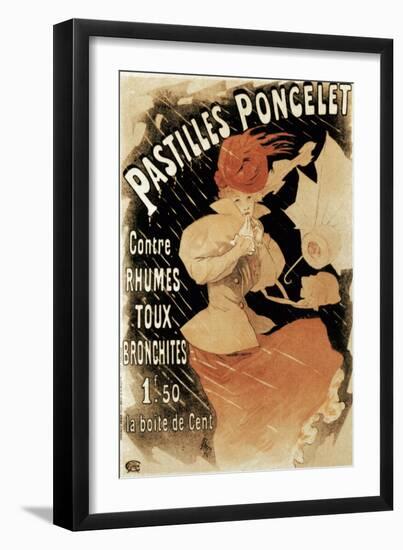 Advertising Poster for Pastilles Poncelet, a Cold and Bronchitis Remedy, 1896-Jules Chéret-Framed Giclee Print