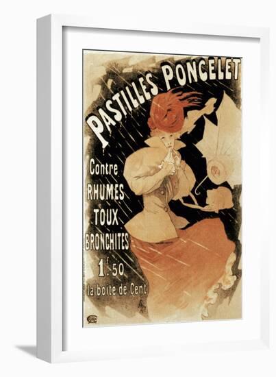 Advertising Poster for Pastilles Poncelet, a Cold and Bronchitis Remedy, 1896-Jules Chéret-Framed Giclee Print